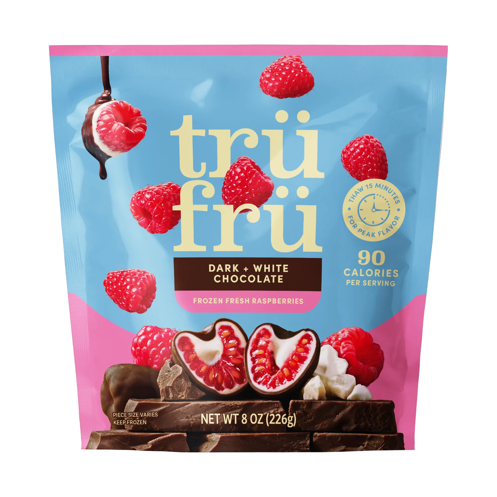 Raspberries Dark & White Chocolate 8 oz