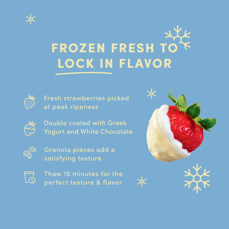 Strawberries in Greek Yogurt & White Chocolate with Granola - TruFru